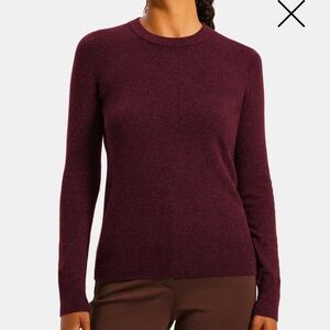 Theory Women’s Kaylenna R Soft Cashmere Crew Neck Sweater In Cabernet Size P, XS